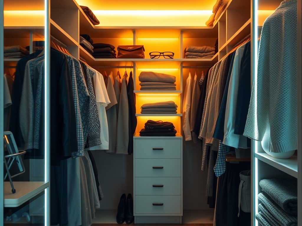 Oświetlenie LED w szafie i garderobie: jak wybrać, zamontować i zwiększyć komfort użytkowania